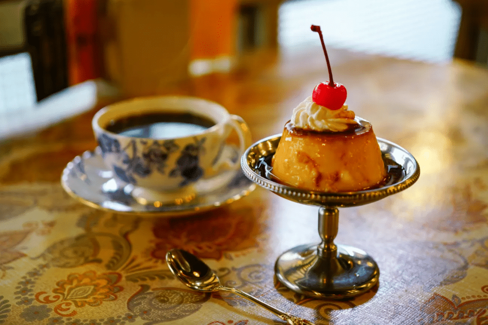Pudding and coffee at a Japanese Kissaten